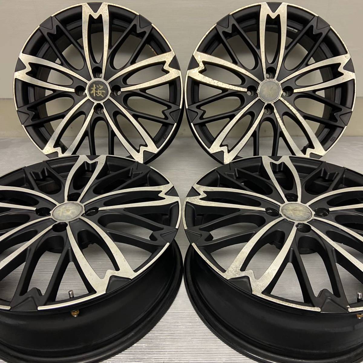 R-PRIDE 和道 桜 五分咲☆17×6J +40 4H×100☆ブラックポリッシュ