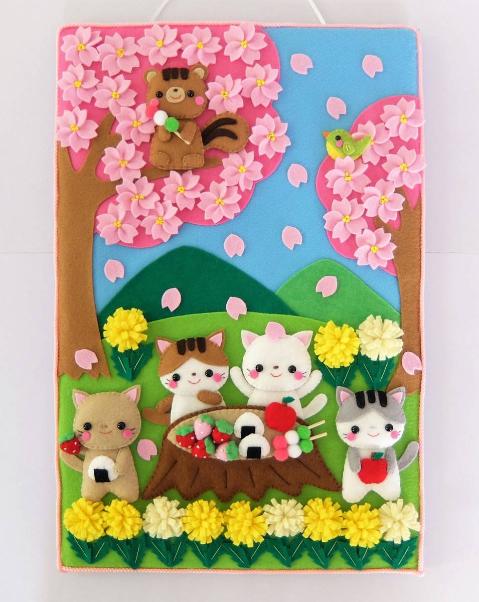 Yahoo!オークション - ハンドメイド フェルト タペストリー 春 Yahoo!オークション - ハンドメイド フェルト タペストリー 春