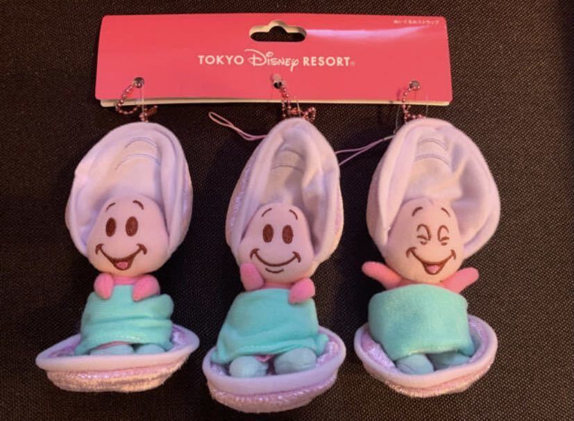 ヤングオイスター　ぬいぐるみストラップ　ディズニー　不思議の国のアリス　三個セット　牡蠣　赤ちゃん