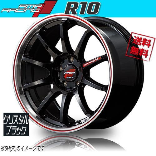 ホイール新品 4本セット マルカ M.I.D RMP RACING R10 Cブラック/リムPO+RED 16インチ 4H100 6J+50 φ67.0 業販4本購入で送料無料_画像1