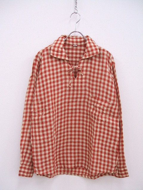 美品*45R リネン バッファローチェック908 シャツ*ブラウス*1 シャツ