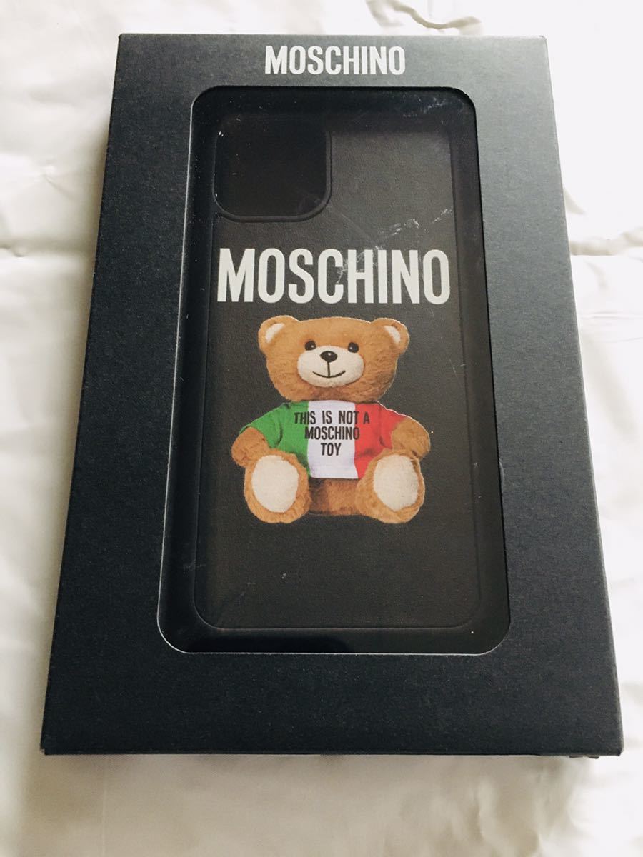 【★新品・未使用★正規品★箱付き★送料無料！】MOSCHINO 黒 イタリアン Teddy Bear iPhone 11 Pro ハード ケース UNISEX スマホケース_画像1