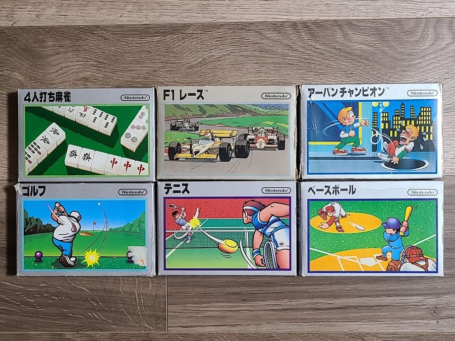 全6本 Ｆ１レース 4人打ち麻雀 アーバンチャンピオン ベースボール テニス ゴルフ ファミコン FC レトロ ゲーム 任天堂 銀箱