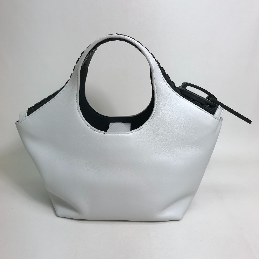 美品 BALENCIAGA バレンシアガ 661854 メガジップ ハンドバッグ ホワイト/ブラック レディース【中古】_画像2