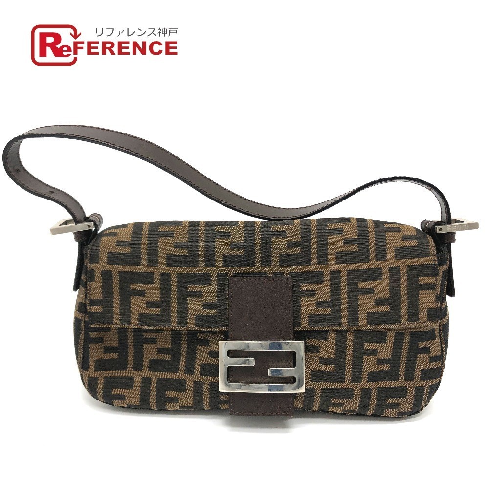 FENDI フェンディ 2321．26424 FFロゴ ズッカ柄 マンマバケット フラップ ショルダーバッグ レザー_画像1