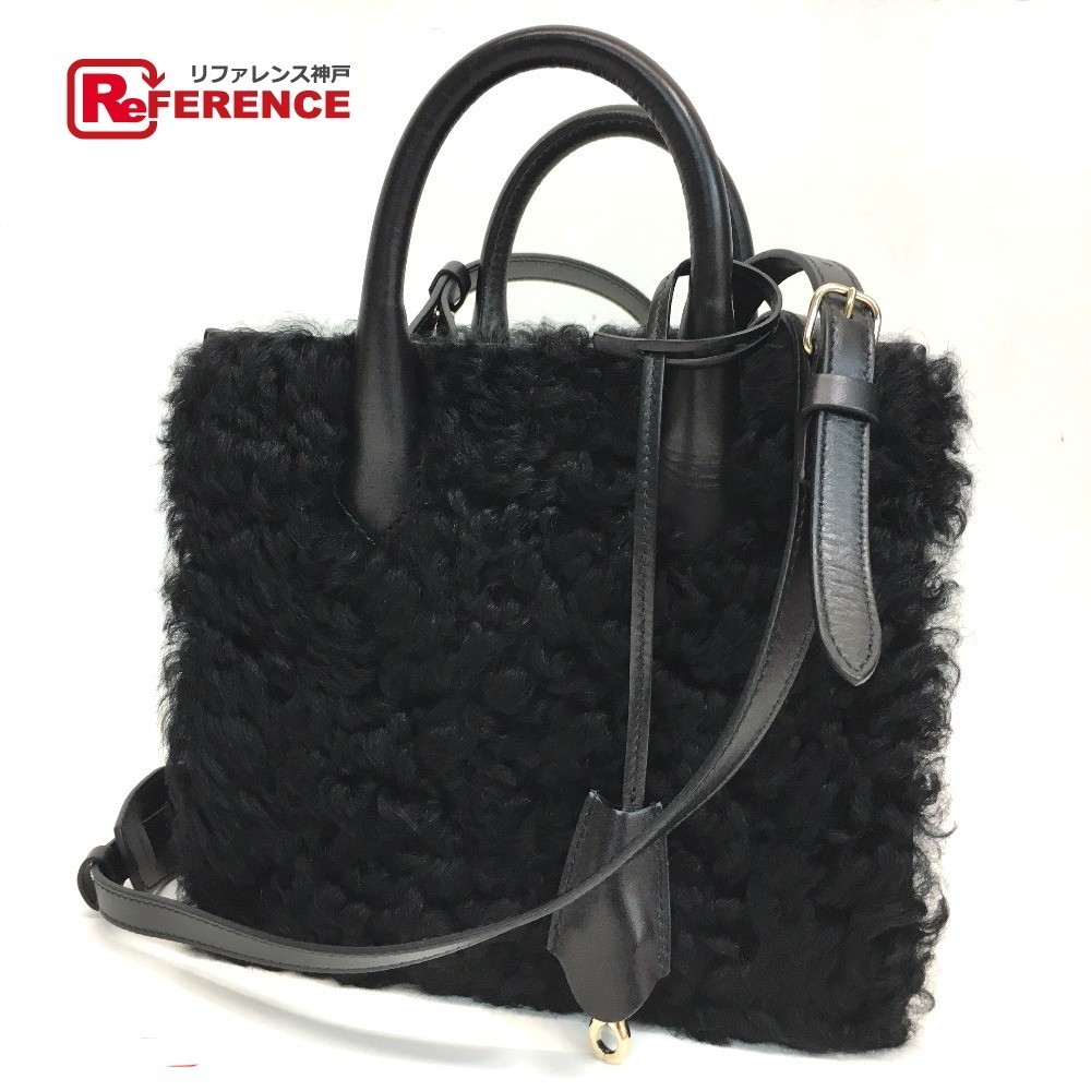 珍しい BALENCIAGA バレンシアガ ムートン ハンドバッグ パドロック