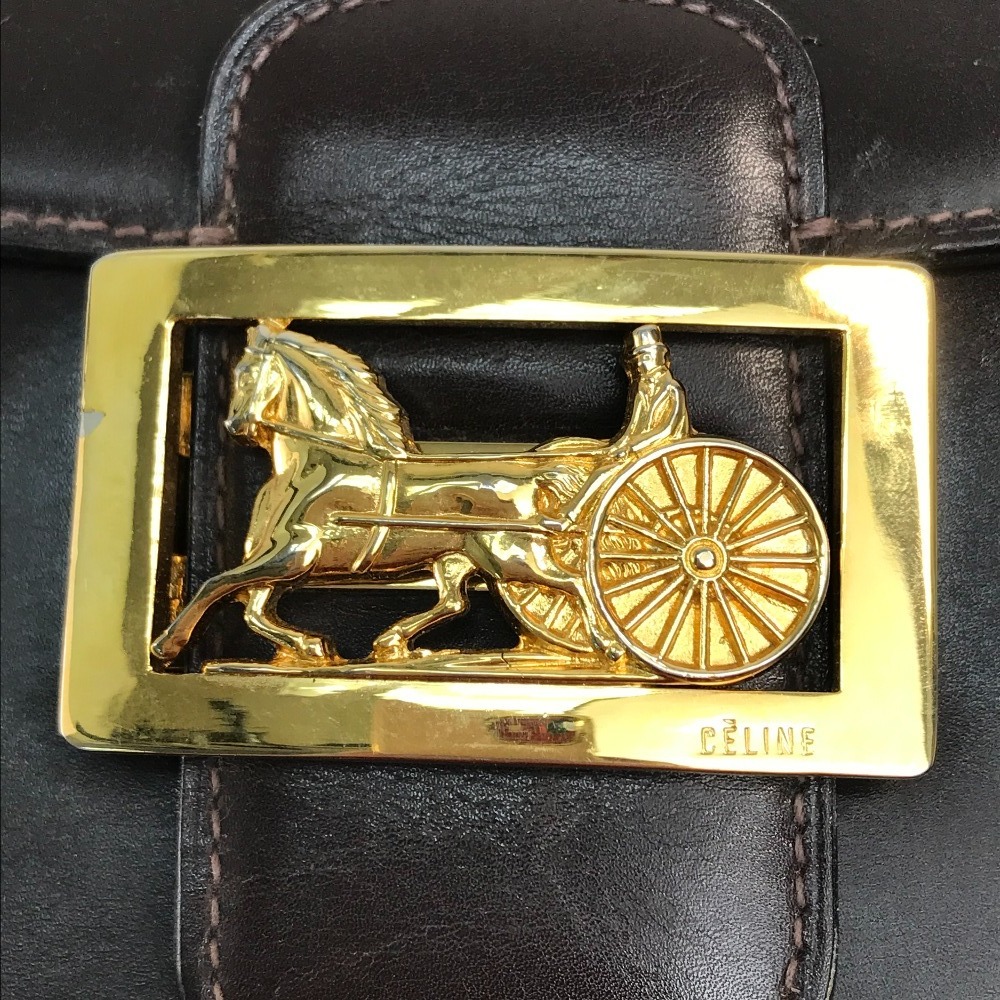 CELINE セリーヌ ヴィンテージ 馬車金具 肩掛けショルダーバッグ