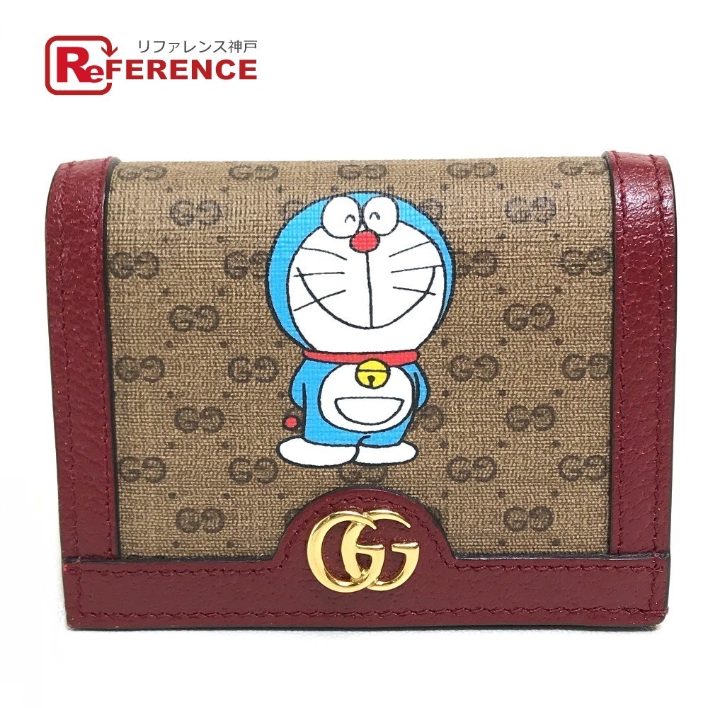 すぐったレディース福袋 2TWAG 647788 グッチ GUCCI ドラえもんGUCCI レッド ミニGGスプリーム/レザー コンパクト財布 女性用財布
