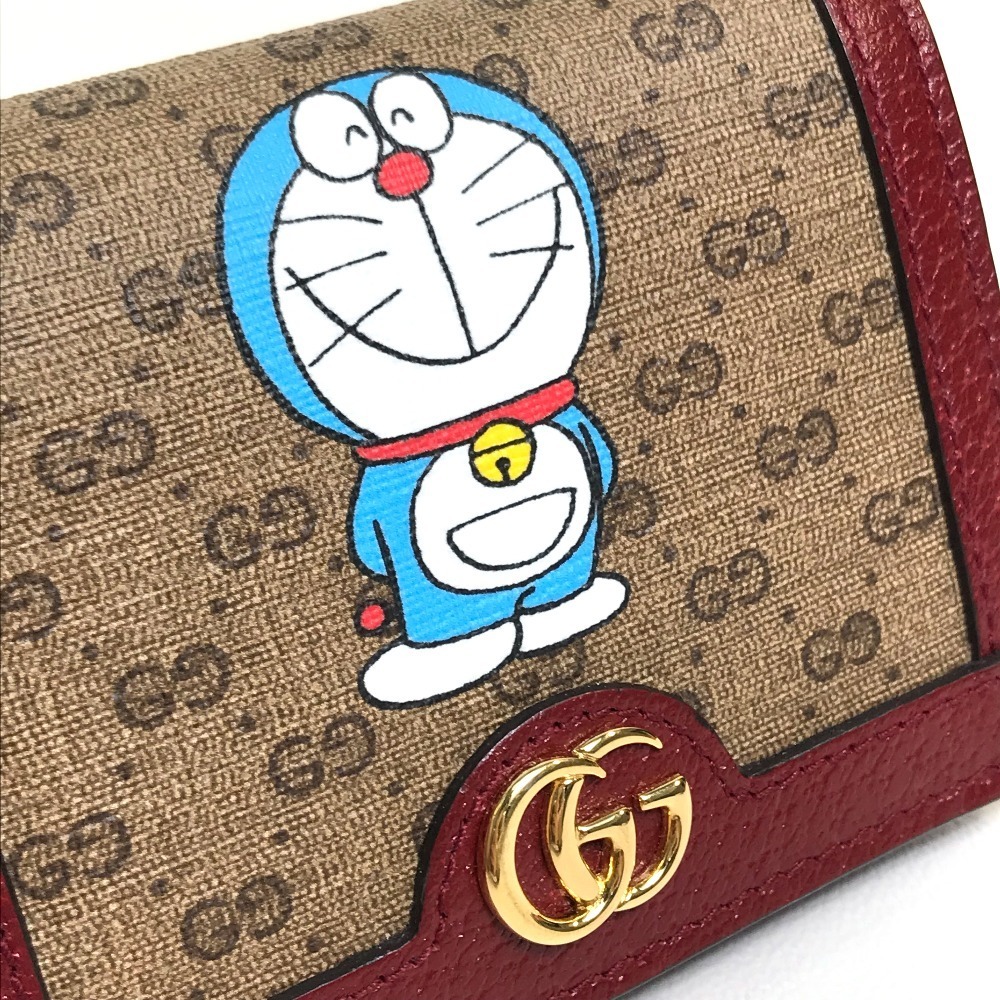 GUCCI グッチ 647788 2TWAG ドラえもんGUCCI コンパクト財布 ミニGGスプリーム/レザー レッド_画像7