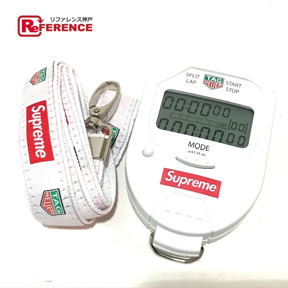  Supreme 18AW Supreme×Tag Heuer collaboration stopwatch clock pocket white 