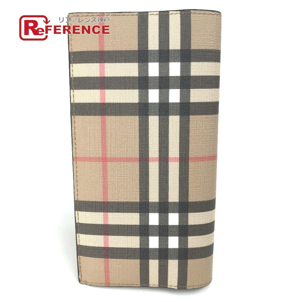 半額SALE☆ 美品 BURBERRY メンズ PVC/レザー 長財布 ヴィンテージ