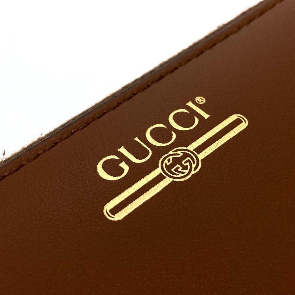 GUCCI グッチ 547591 ロゴプリント ラウンドファスナー 長財布 レザー