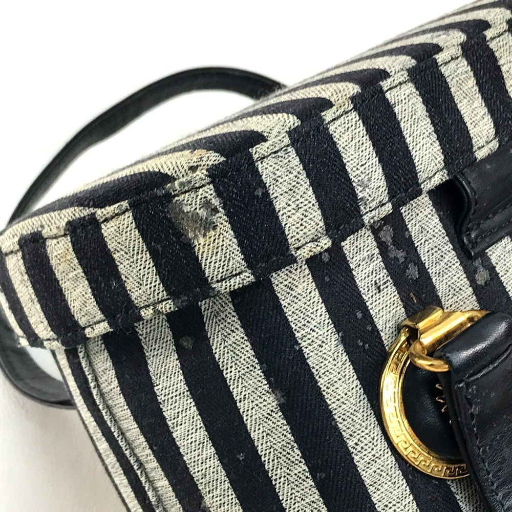 Gianni Versace Gianni * Versace stripe sun Burst sun Logo handbag vanity bag 