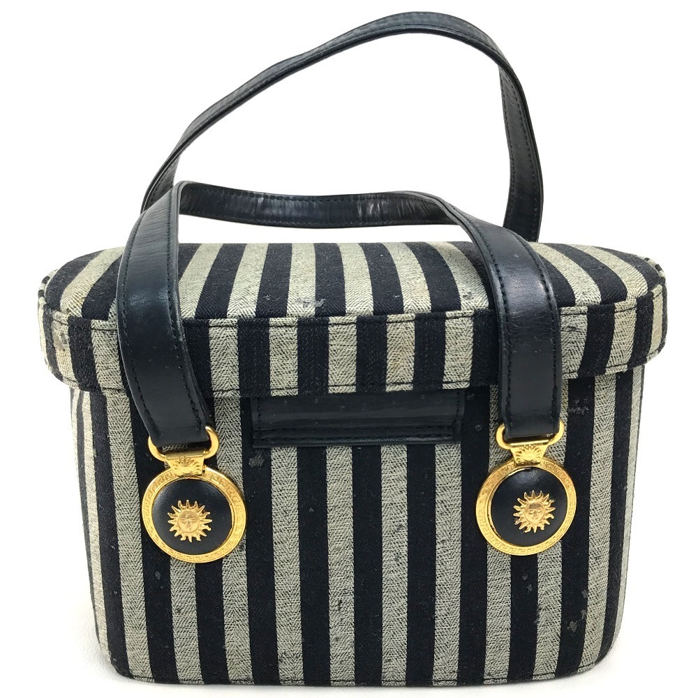 Gianni Versace Gianni * Versace stripe sun Burst sun Logo handbag vanity bag 