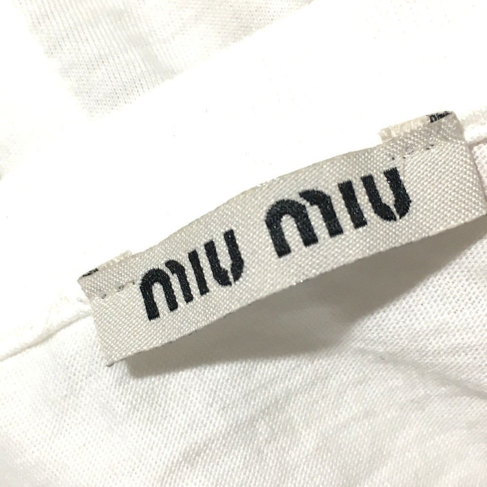 Miu Miu ミュウ ミュウ トップス ノースリーブ タンクトップ コットン レディース ホワイト系_画像7