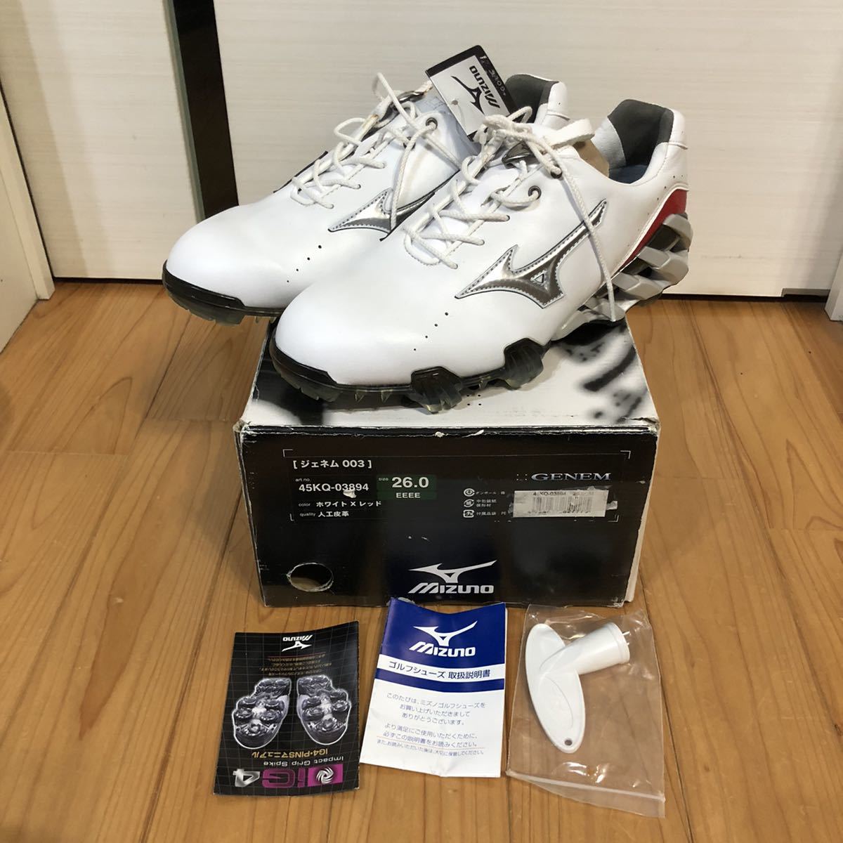 新品未使用品 26㎝ 4E Mizuno ミズノ ゴルフ シューズ ジェネム 003 アシックス