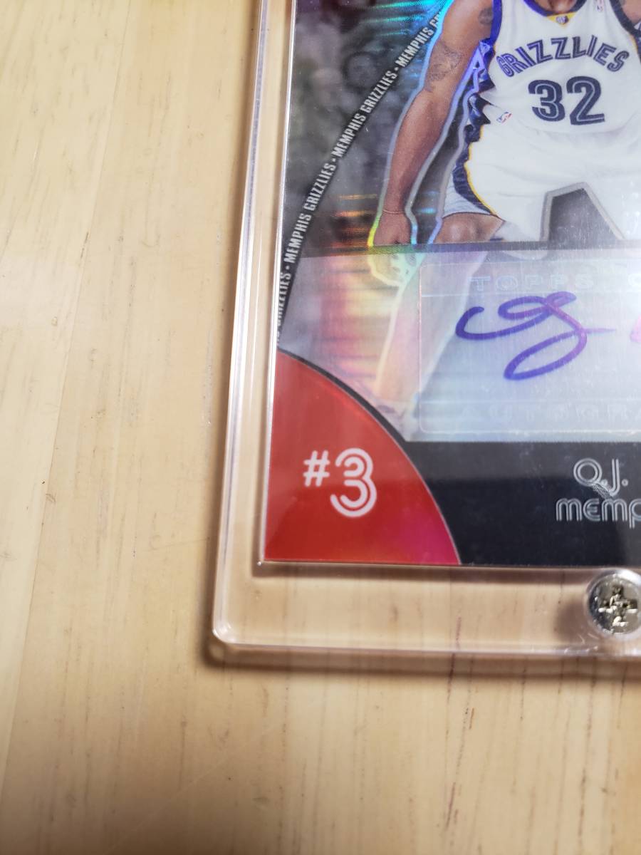 SP サイン 2008 -09 Topps Finest Refractor O. J. MAYO Auto / オー ジェイ メイヨ Autograph _画像3