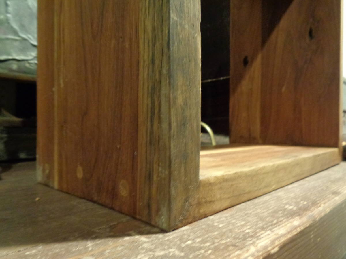 フランス蚤の市オールドチーク升本棚】木製ブックスタンド無垢材