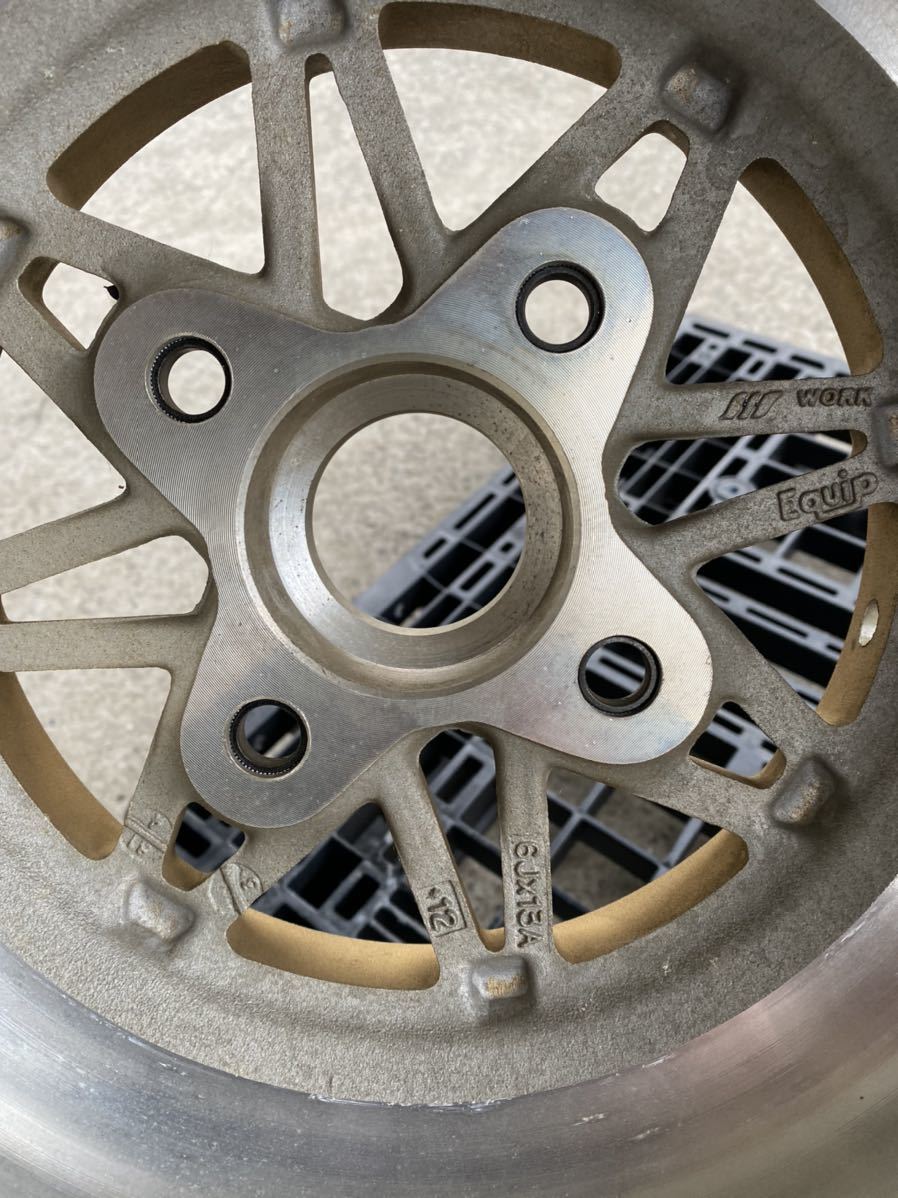 ワークエクイップ 旧車 当時物 WORK アルミホイール 13インチ 6J 114.3 2本セット 6