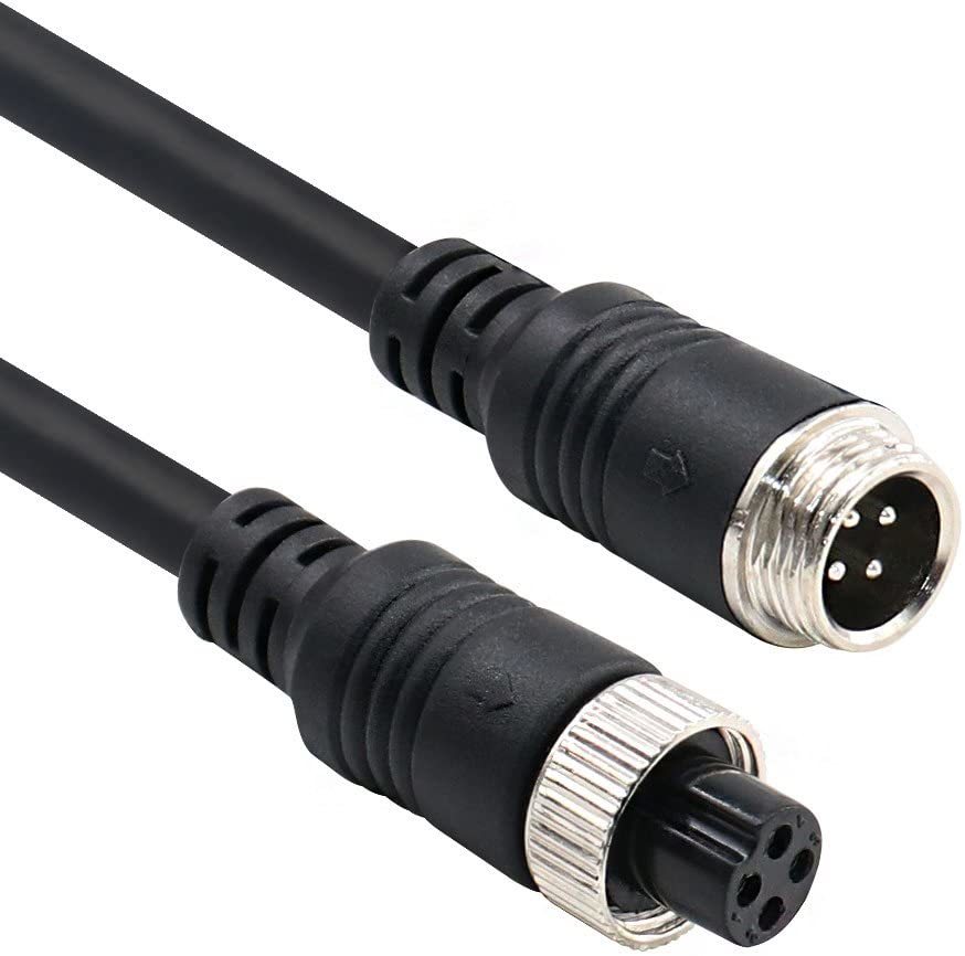 20m】4ピン航空ビデオ延長ケーブル 12V/24V 監視カメラ モニター の