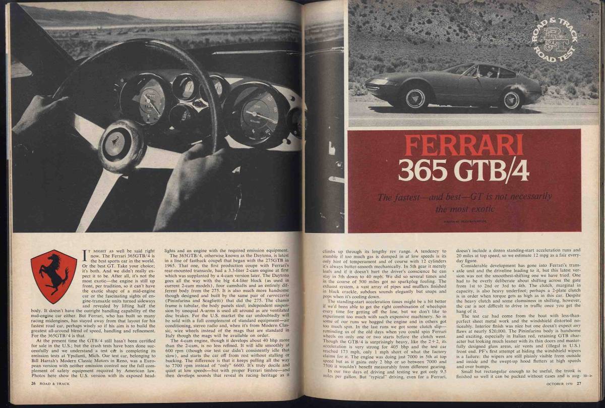 【c8503】70.10 ROAD&TRACK／フェラーリ365GTB/4、サーブ・ソネットⅢ、ロータススーパー7ツインカム、1949年 MG TC、..._画像3