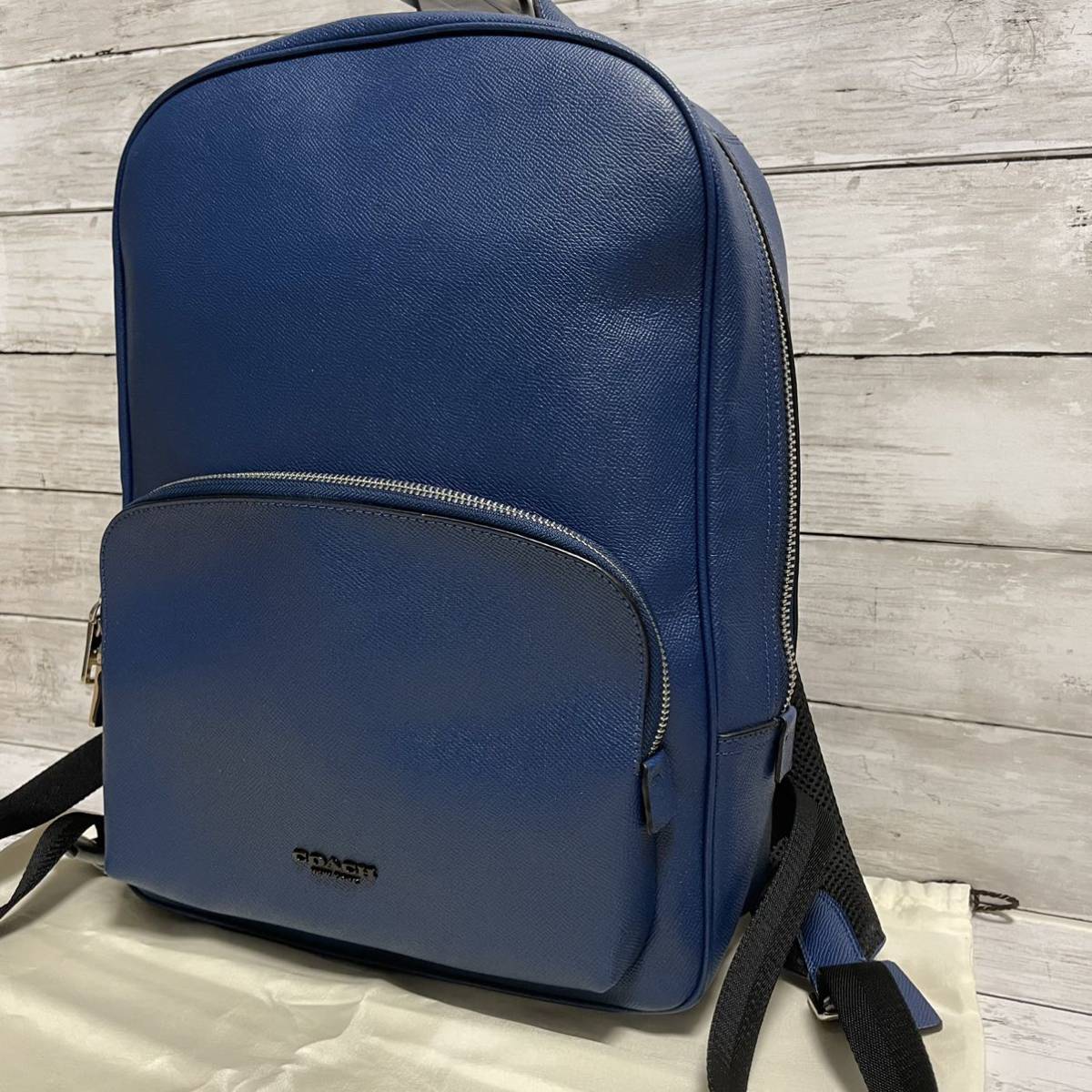 1円 コーチ リュック バックパック オールレザー チャーム付 ブルー 1円 コーチ リュック バックパック オールレザー チャーム付 ブルー