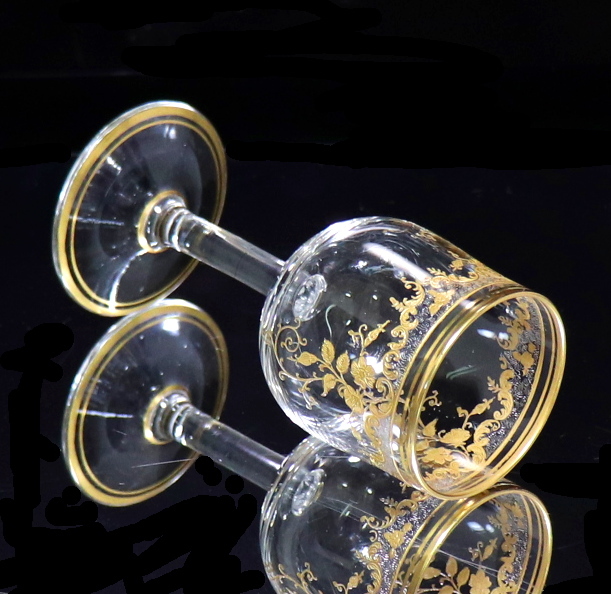 オールド・バカラ (BACCARAT) 1900年頃 金彩 ロココ調 グラス
