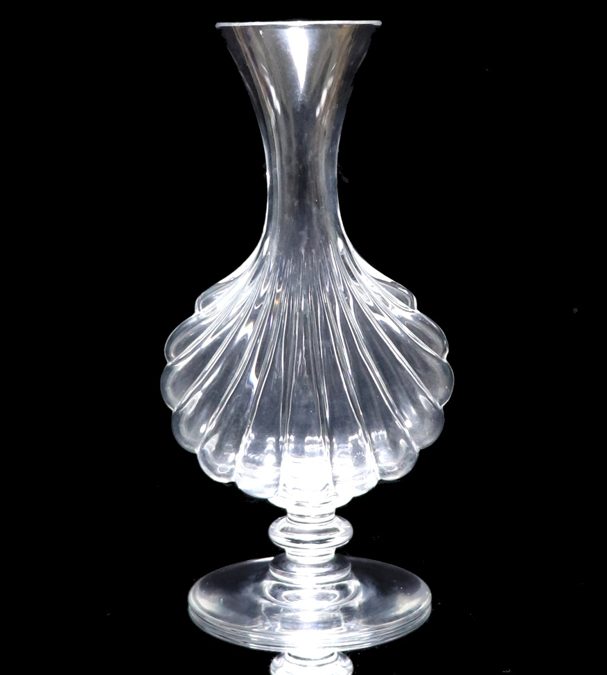 バカラ レア シェル型 貝殻 花瓶 クリスタルガラス 花器 フラワーベース-