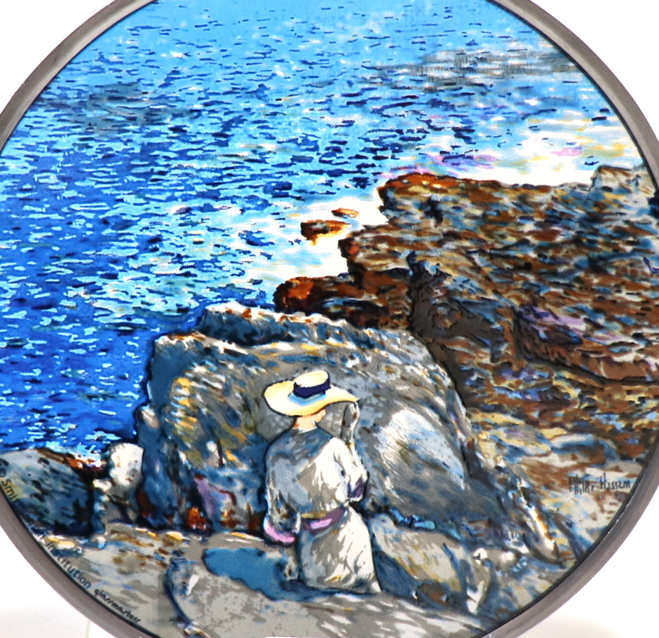 チャイルド・ハッサム ヴィンテージ ステンドグラス アップルドア島の岩棚-