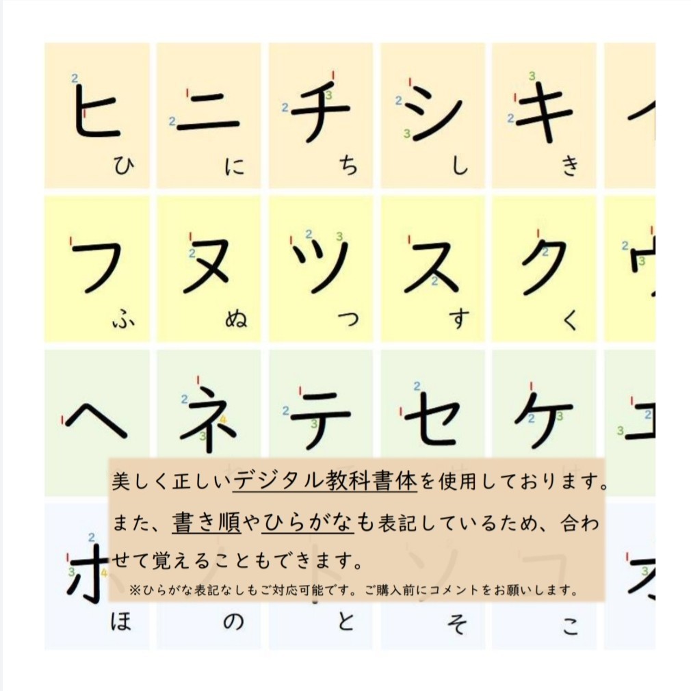 Paypayフリマ カタカナの表 あいうえお表 書き順付き お風呂でも学べる 書き順付 五十音表