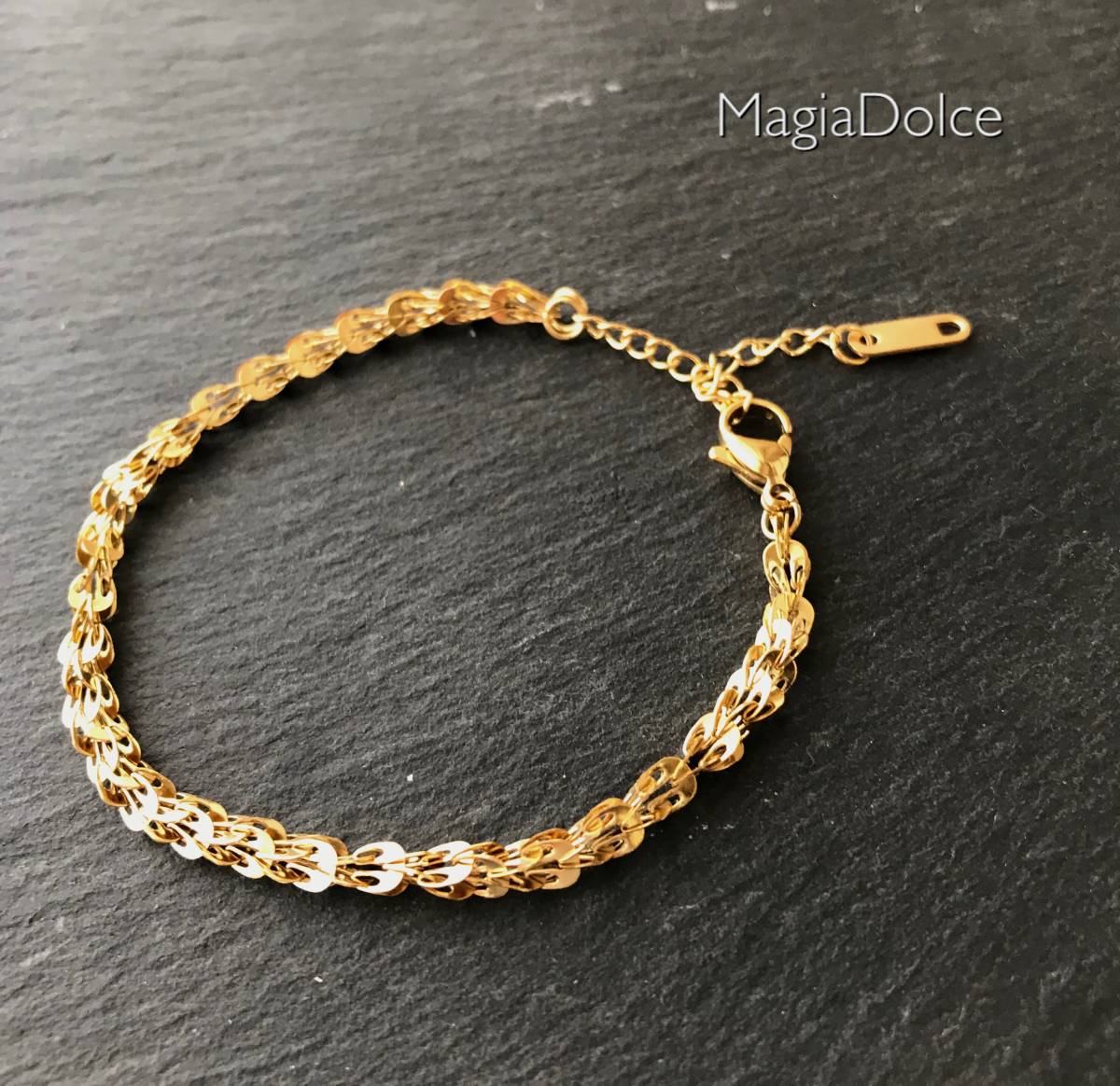  free shipping *MagiaDolce 5704* stainless steel bracele Gold bracele chain bracele simple bracele Korea simple 