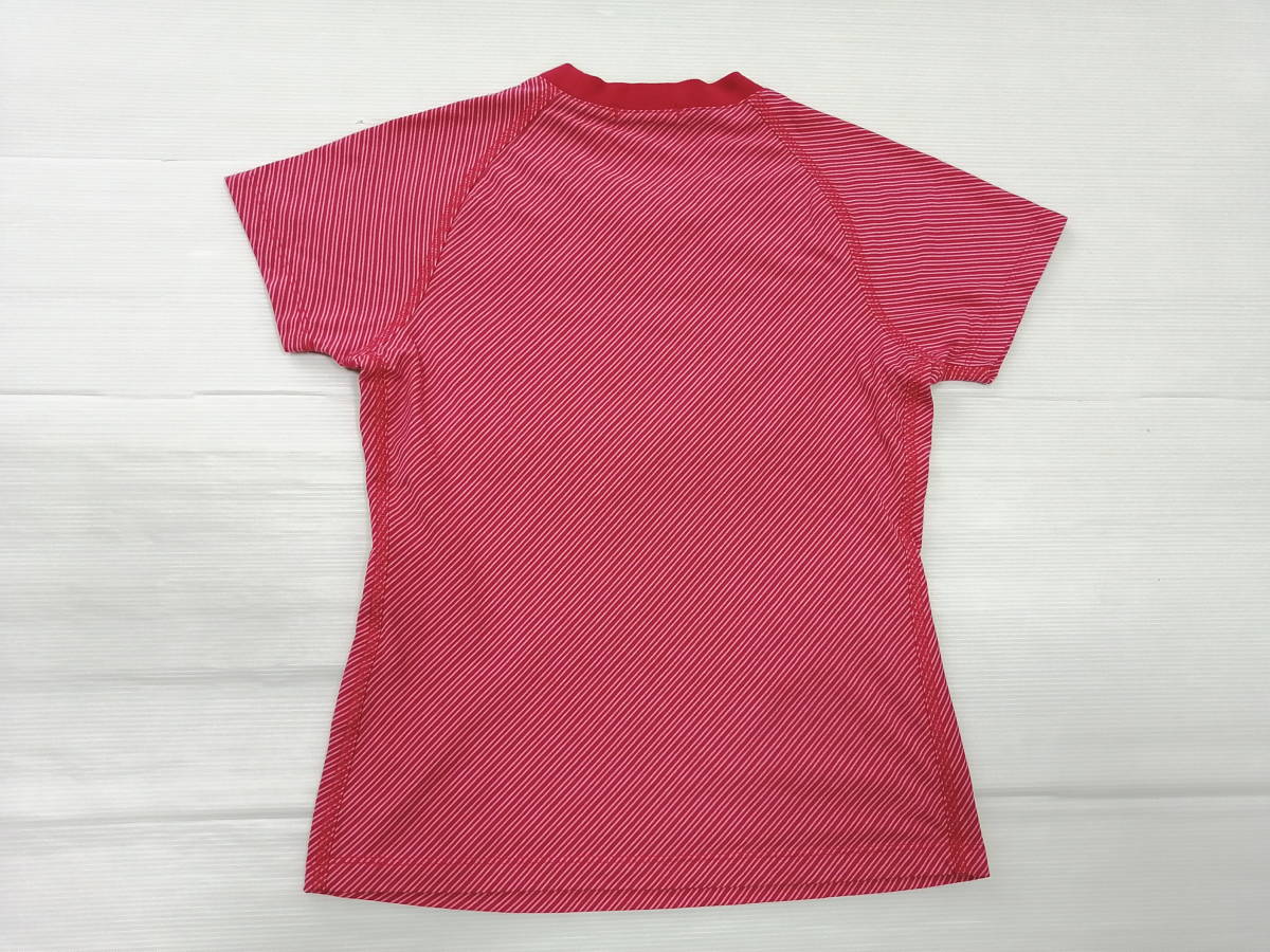 美品 ナイキ NIKE レディースTシャツ フレンチスリーブ 正規品　　ドライTシャツ ストレッチ ストライプT 石瀬3728_画像2