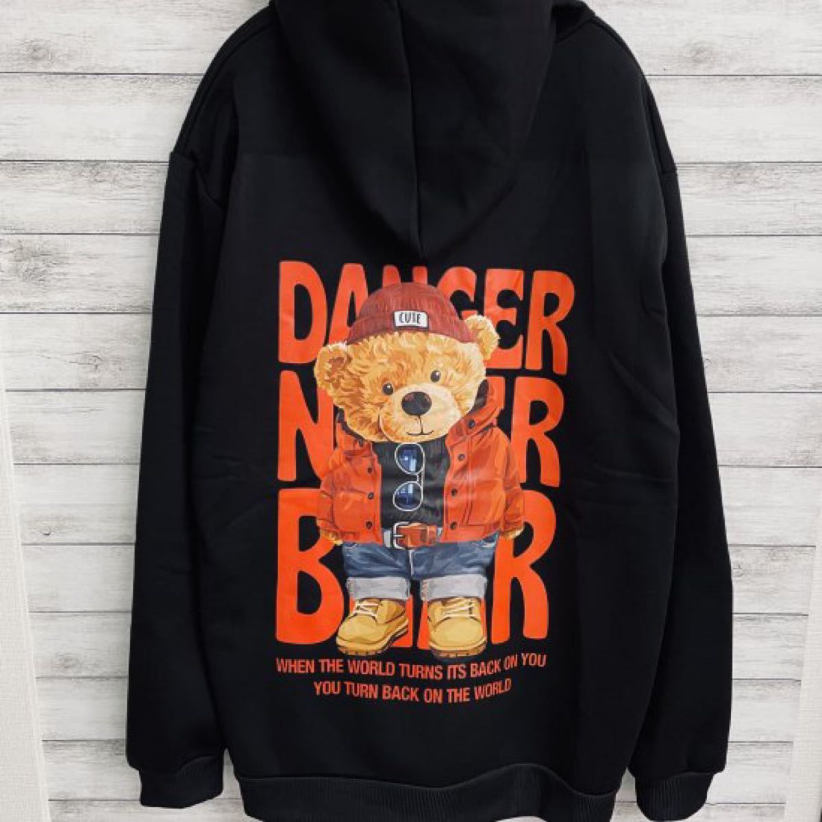 bear メンズ パーカー くま バックプリント オーバーサイズ bear メンズ パーカー くま バックプリント オーバーサイズ