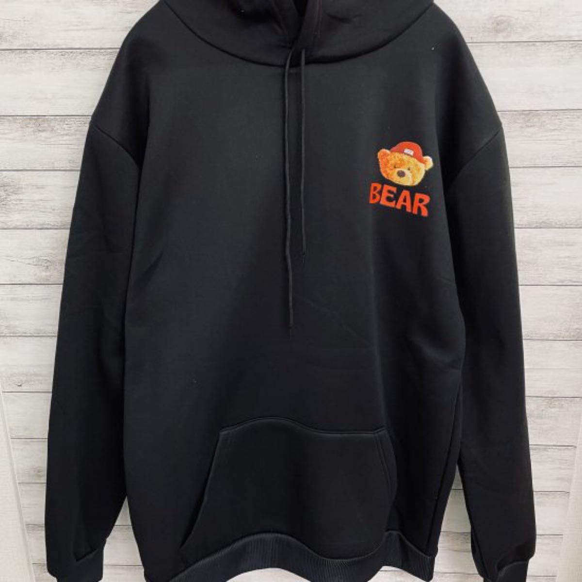 bear メンズ パーカー くま バックプリント オーバーサイズ bear メンズ パーカー くま バックプリント オーバーサイズ