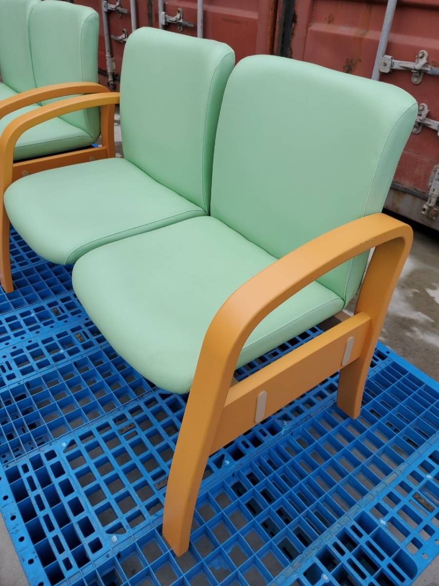 M1346-5 Iris chitose стул для лобби MTC 2 шт. комплект мята / светло-зеленый bench 2 местный ....W1125×D580×H400/810.