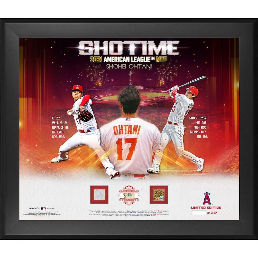 大谷翔平 2021ア・リーグMVP フォトフレーム 公式戦実使用球の断片入り