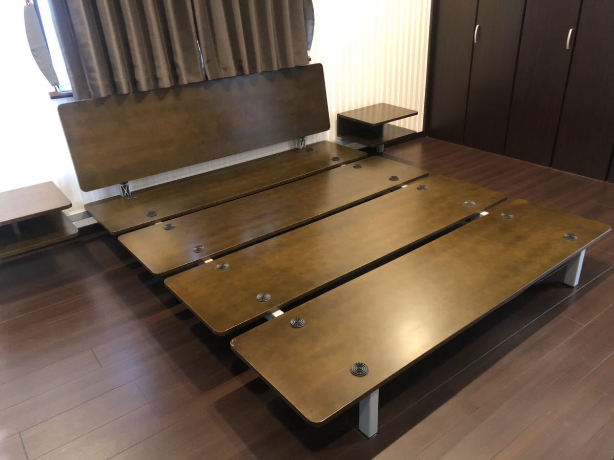 カッシーナ XEN エクセン キングサイズベッド サイドテーブル付　Cassina 幅180cm