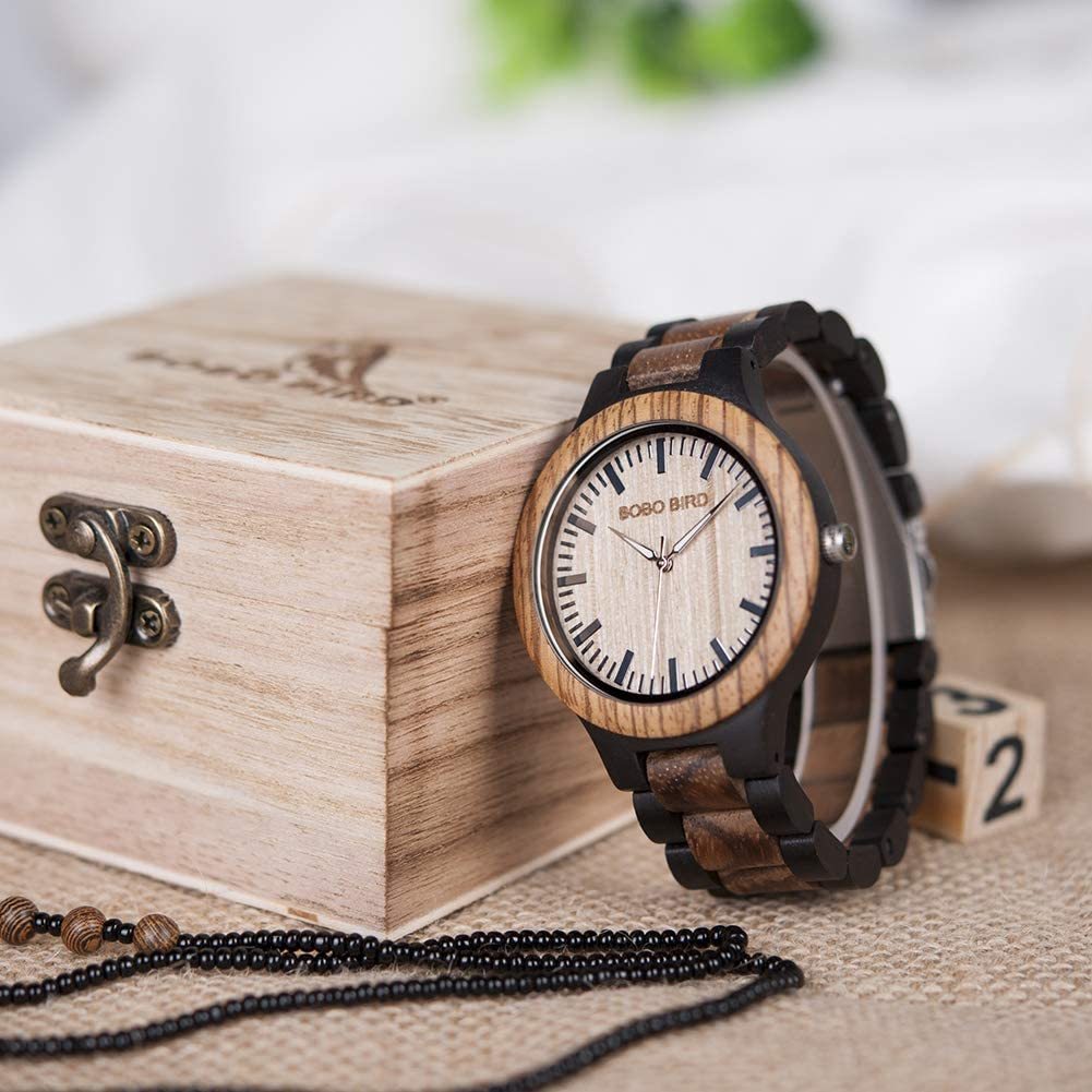温かみのある 木製腕時計 ブラウン 日本製 クオーツ メンズ 天然木 木製 オシャレ 軽量 ウォッチ カジュアル ウッド モダン 男性 腕時計