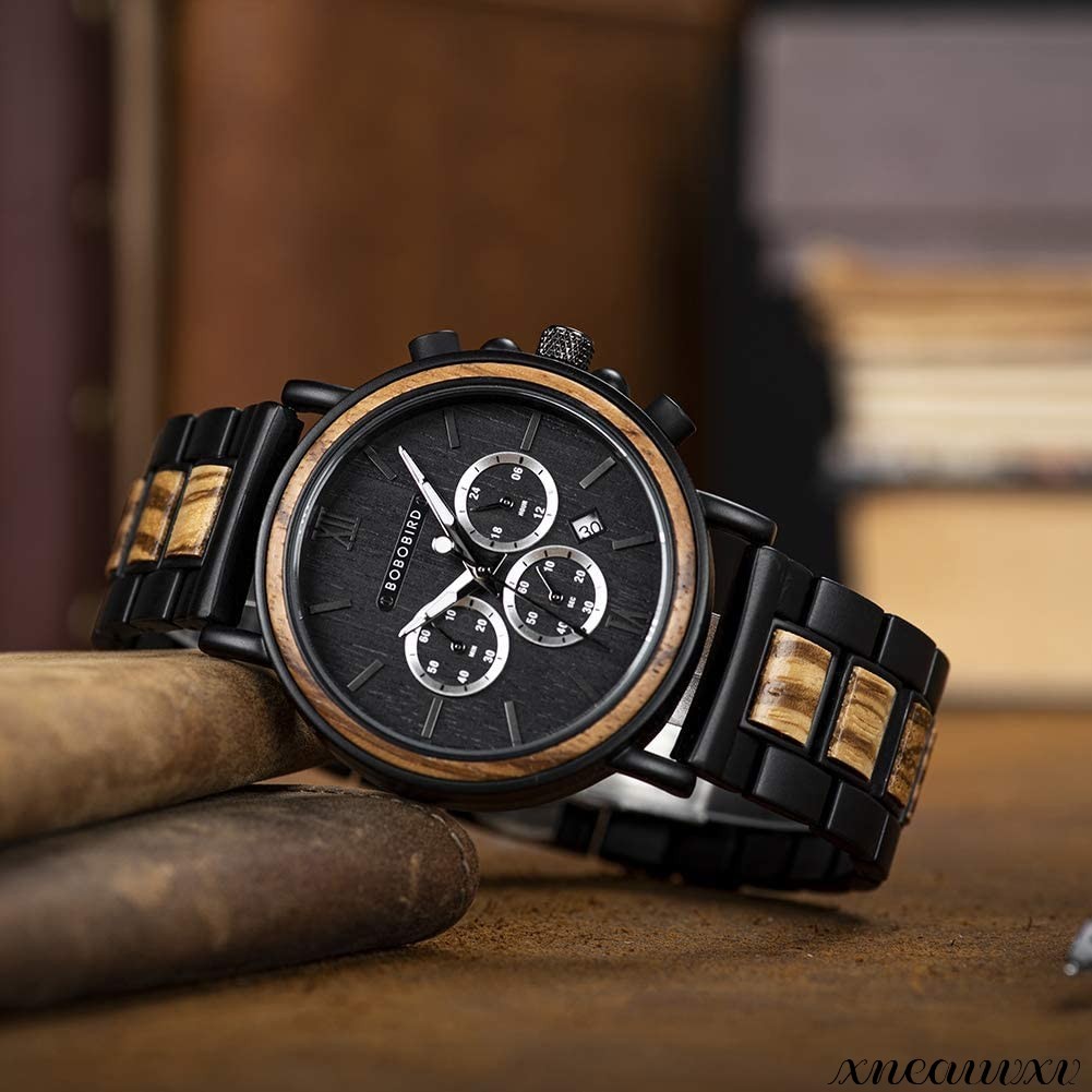 高級感のある 木製ウォッチ 日本製 クオーツ メンズ ビジネス オシャレ クロノグラフ 木製 ウォッチ 夜光 カジュアル ウッド 男性 腕時計