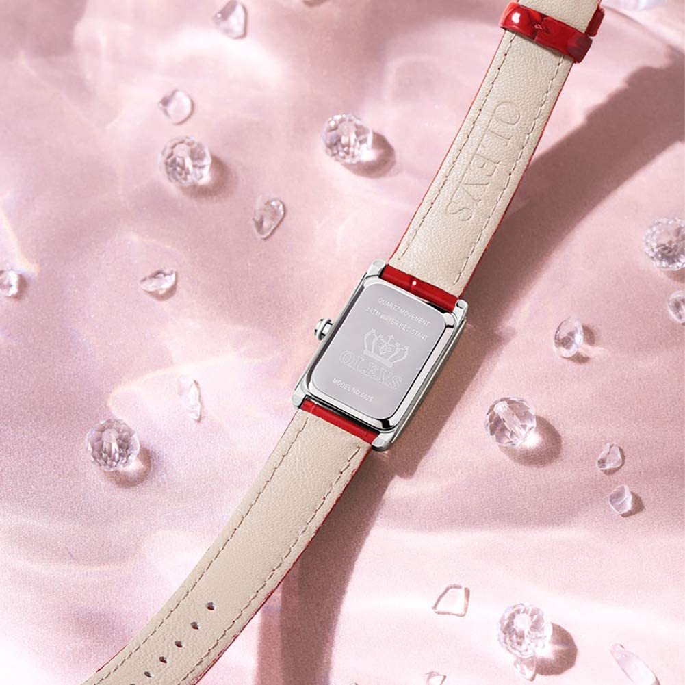 アンティーク風 腕時計 レッド レディース 軽量 クオーツ 防水 革ベルト カジュアル シンプル おしゃれ クラシック 女性 腕時計 ウォッチの画像3