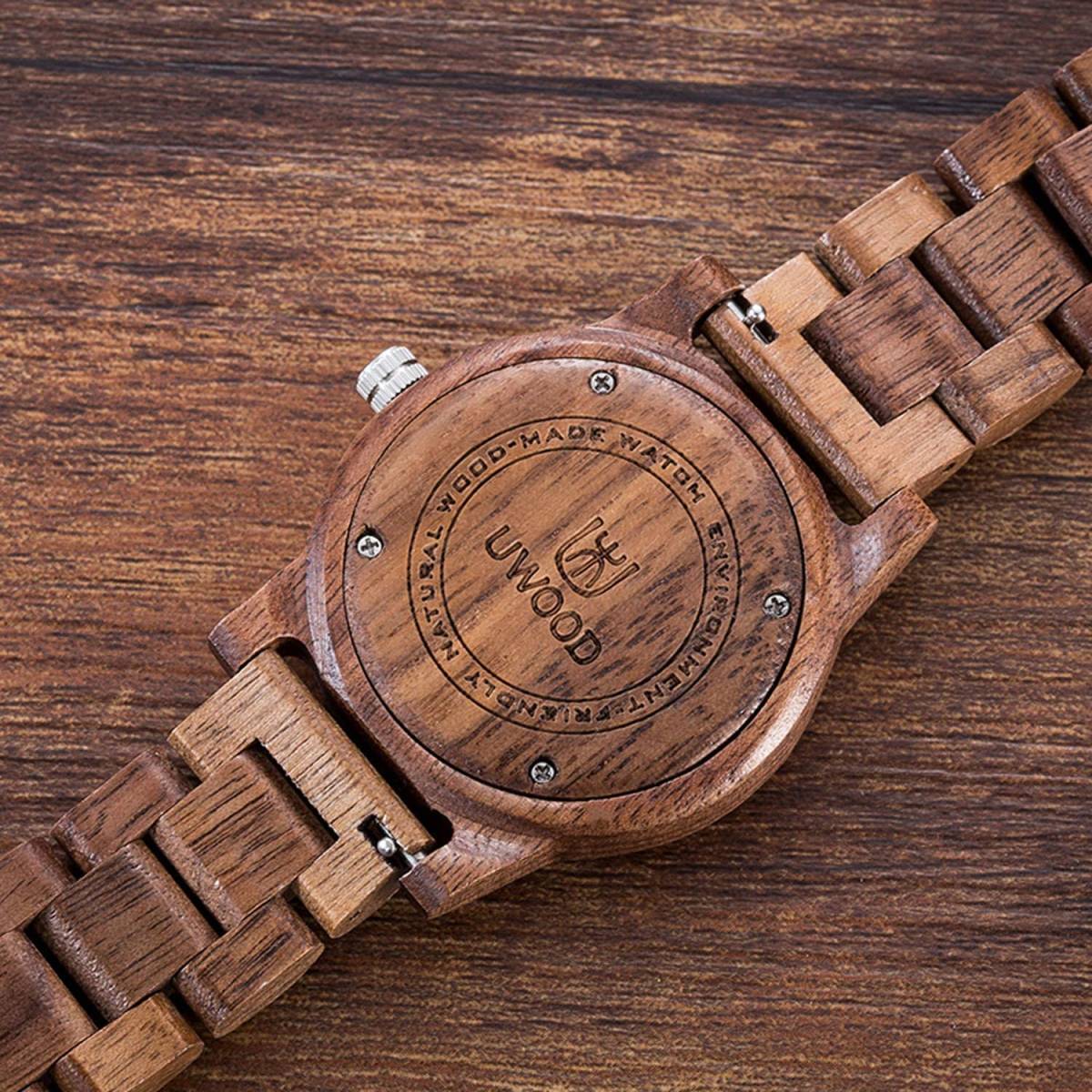 アンティーク風 木製腕時計 くるみウッド 軽量 日本製 クオーツ メンズ 高品質 ウォッチ カジュアル オシャレ モダン 男性 腕時計_画像3