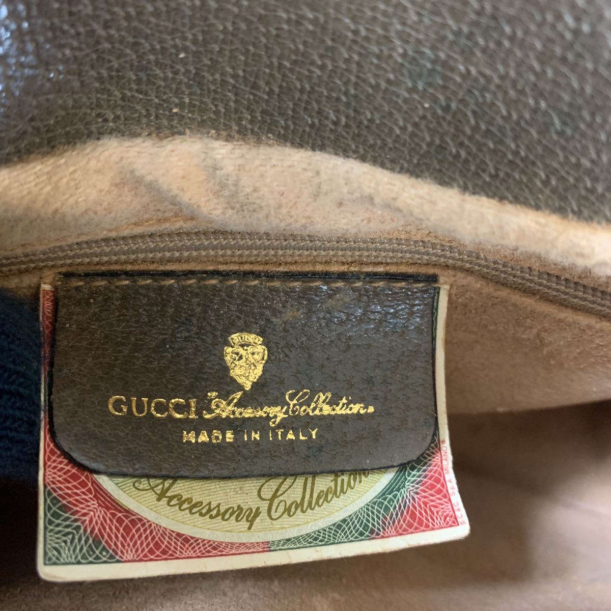 【1円 売り切り】 GUCCI オールドグッチ ヴィンテージ GG柄 PVC×レザー ショルダーバッグ ポシェット 斜め掛け ベージュ系 10 02 056_画像9