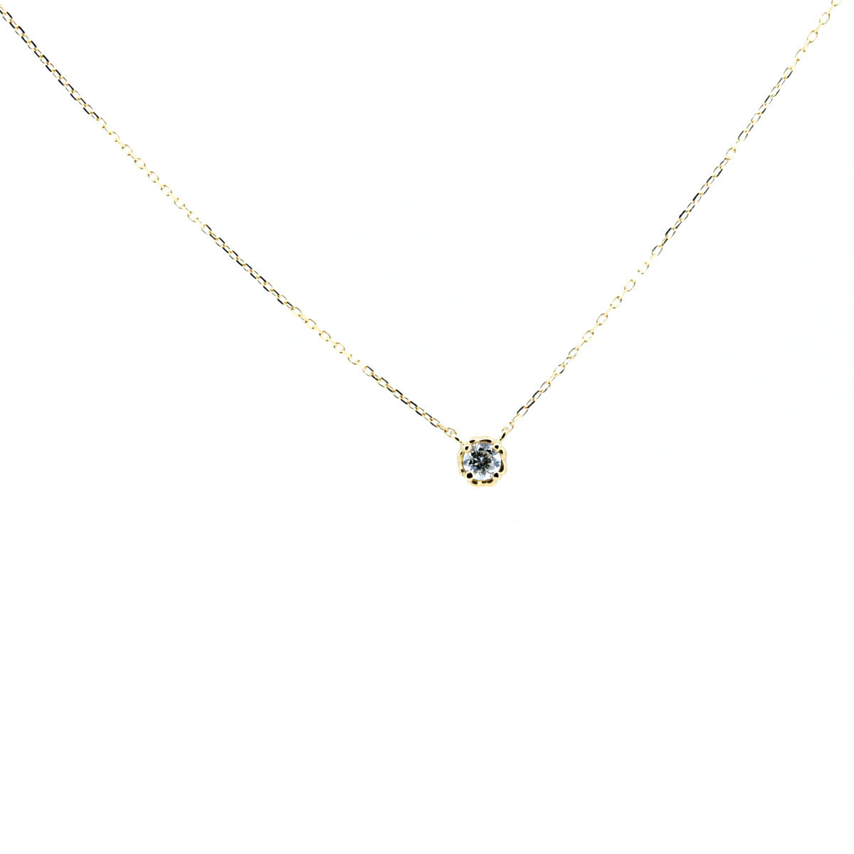  Ahkah diamond necklace 0.05ct K18YG(18 gold yellow gold ) pawnshop exhibition 