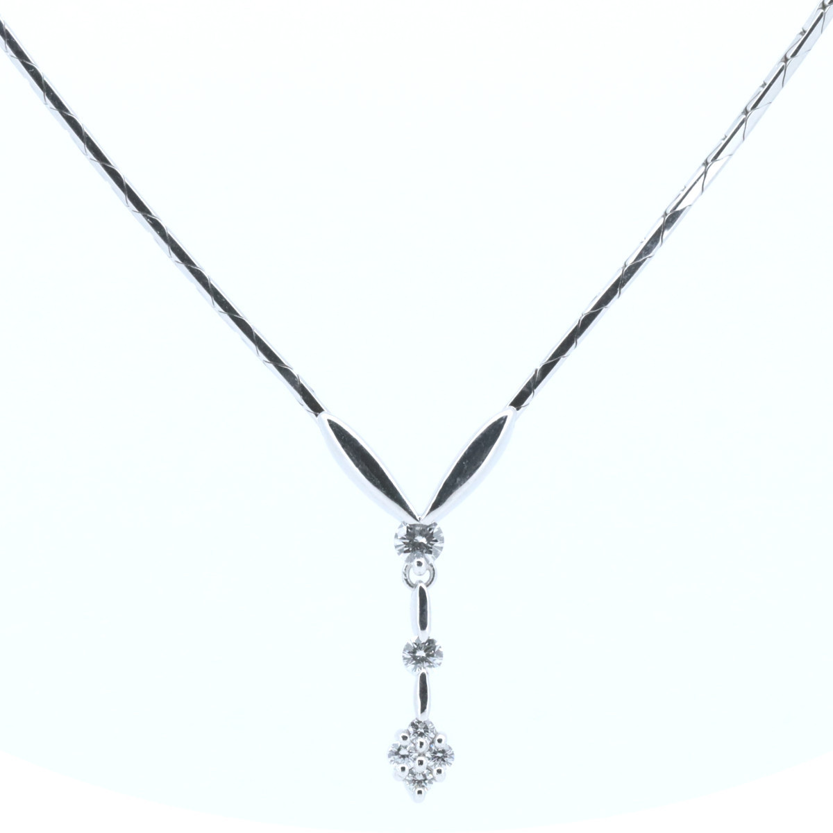 格安人気 ジュネ jeunet ダイヤモンドネックレス 0.31ct K18WG PT900