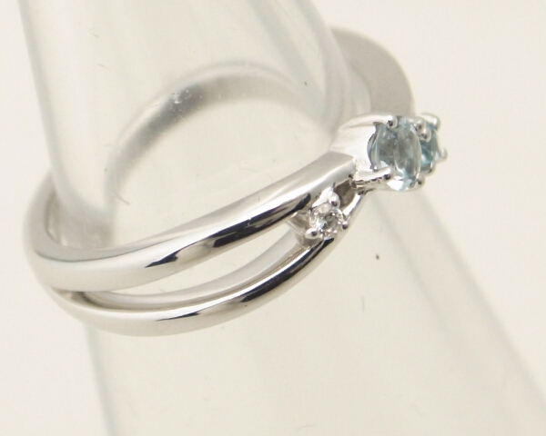 ヨンドシー 色石ダイヤモンドリング 指輪 8号 K18WG(18金 ホワイトゴールド) 質屋出品_画像3