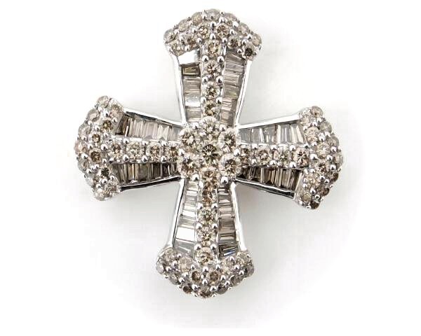  diamond pendant Cross 1.10ct K18WG(18 gold white gold ) pawnshop exhibition 