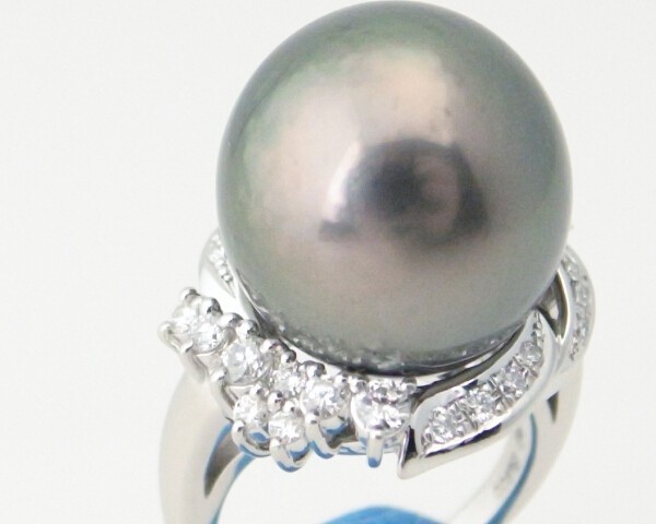 タサキ パールダイヤモンドリング Pt900(プラチナ 白金) 11号 真珠