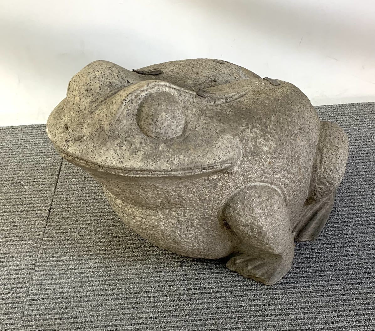 時代品 銅製 ブロンズ 蛙 カエル 噴水 置物 庭園 縁起物 オブジェ