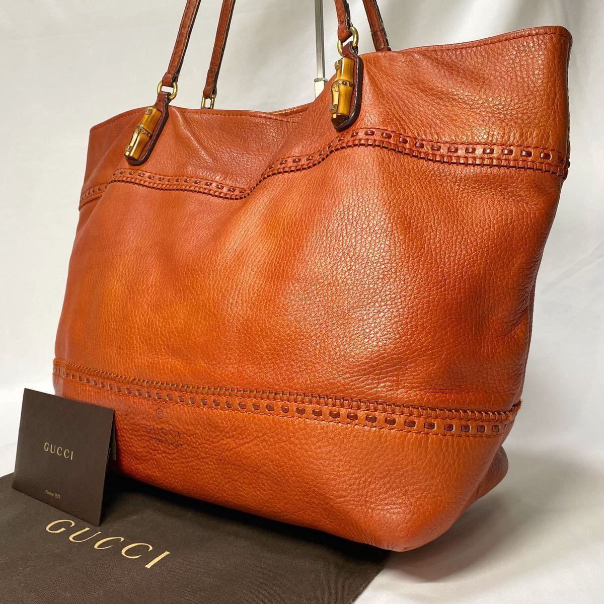 1円～【最高級品】☆美品☆ GUCCI グッチ オールレザー バンブー