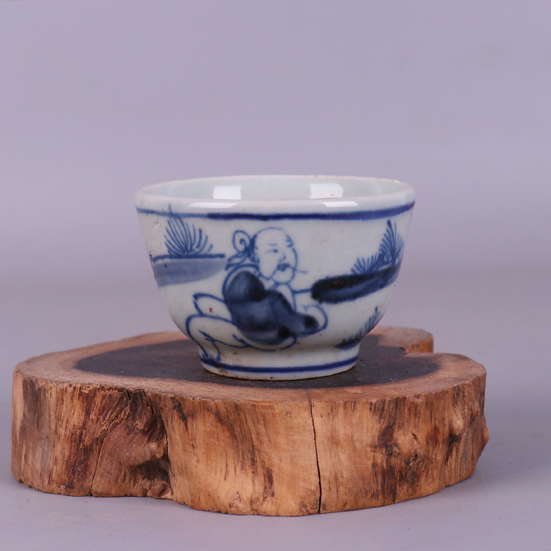 中国 道光年製 新渡 青花 山水文 鉢 時代箱付 D 2985 eadmusic.net